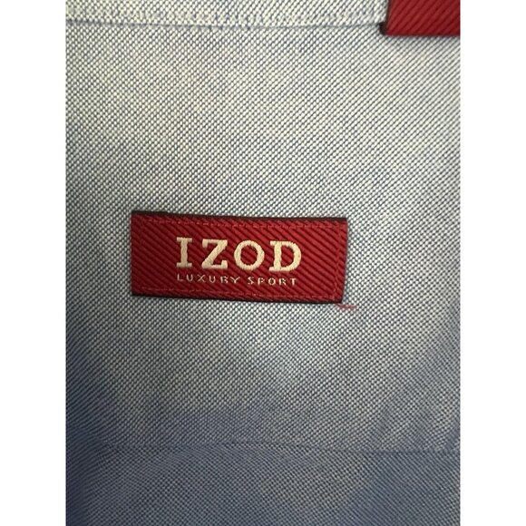 IZOD Mens Size XL Slim Dress Shirt Cotton Woven Button Up Long Sleeve - Picture 4 of 10